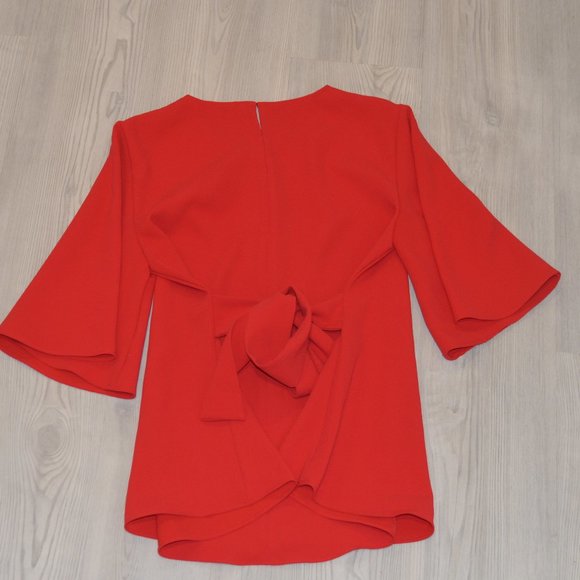Zara business casual Top Red color with wide sleeves- XS - Picture 5 of 8